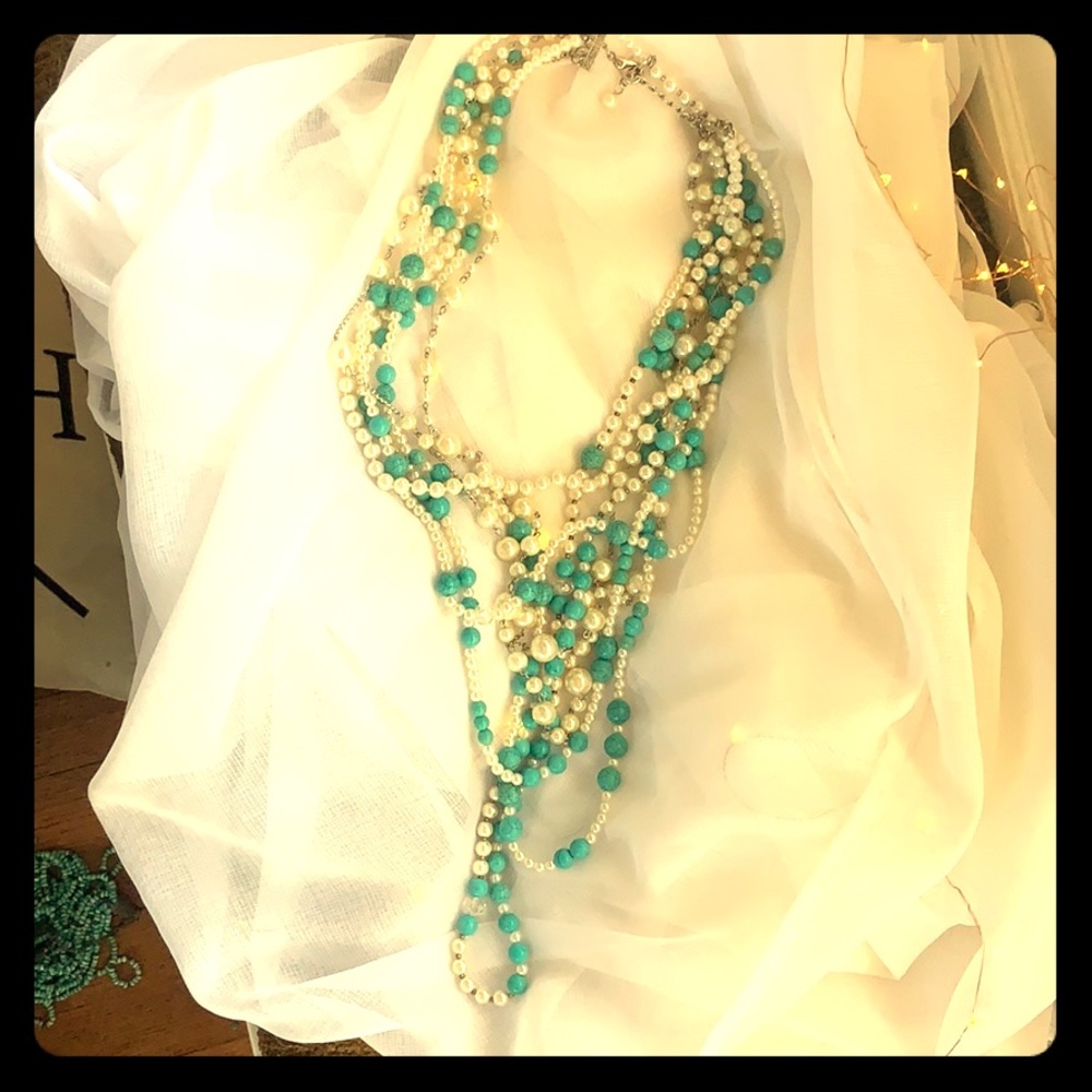 Beautiful turquoise and white necklace